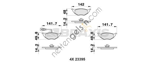 BRAXIS AB0474 ON FREN BALATASI FISLI A2 1.2 TDI 01>05  VW-AUDI-SEAT-SKODA BİNEK FREN BALATASI