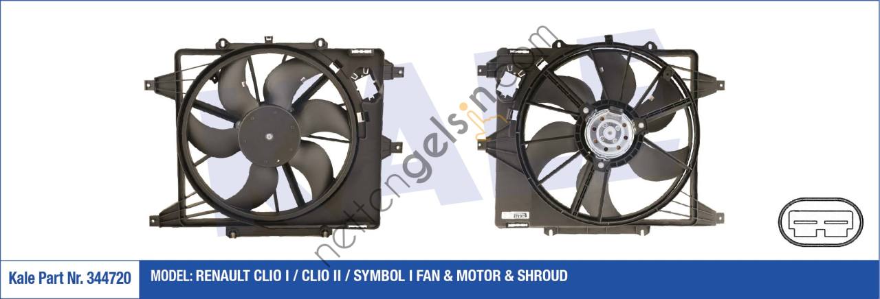 KALE 344720 FAN MOTORU DAVLUMBAZLI CLIO II KANGOO MEGANE I SCENIC I THALIA I SYMBOL II TRAFIC II  RENAULT BİNEK FAN MOTORU