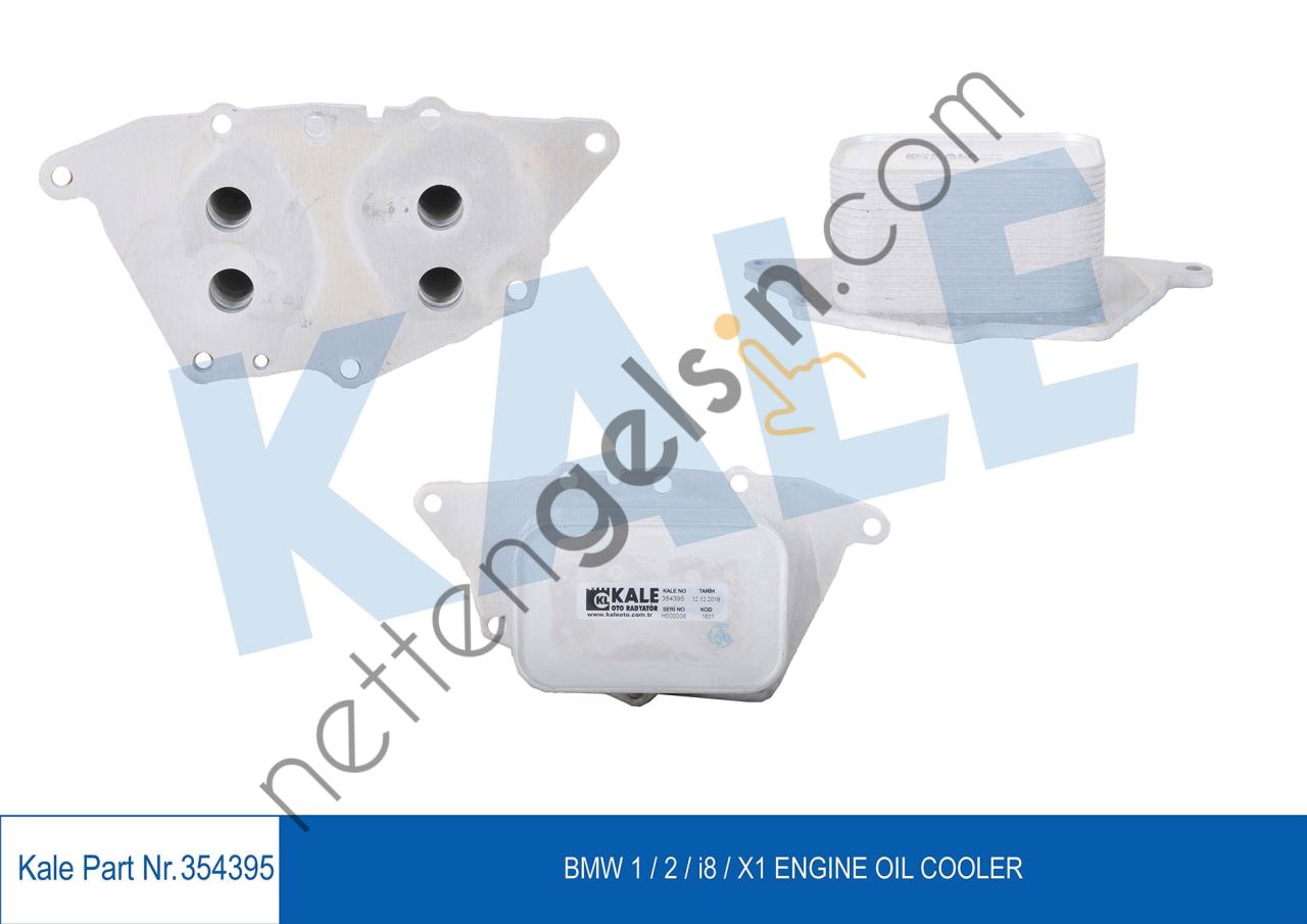 KALE 354395 MOTOR YAG SOGUTUCU BMW B37 B38 B48 F20 F52 F45 F46 I8 F48 MINI F54 F55 F56 F57 F60   BMW BİNEK MOTOR YAĞ SOĞUTUCU