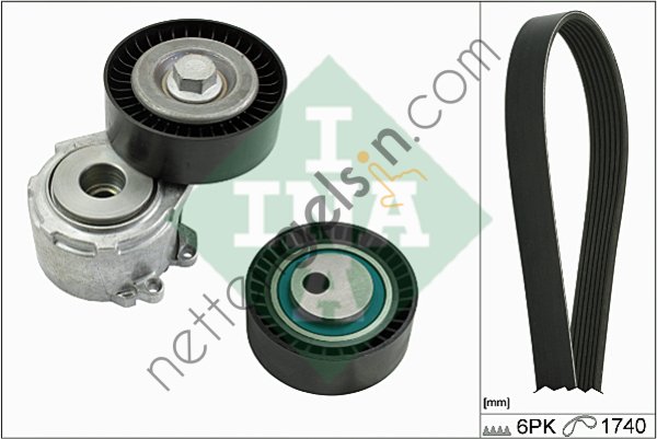 INA 529001710 ALTERNATOR V KAYISI KITI PARTNER II 406 EXPERT BERLINGO II JUMPY XSARA II C8 2.0HDI 8V KLIMALI  PEUGEOT-CITROEN BİNEK V KAYIS GERGI SETI