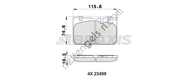 BRAXIS AB0487 ON FREN BALATASI LEXUS LS400  VOLVO BİNEK FREN BALATASI