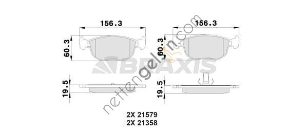 BRAXIS AB0488 ON FREN BALATASI FORD ESCORT V MONDEO I SCORPIO  FORD BİNEK FREN BALATASI