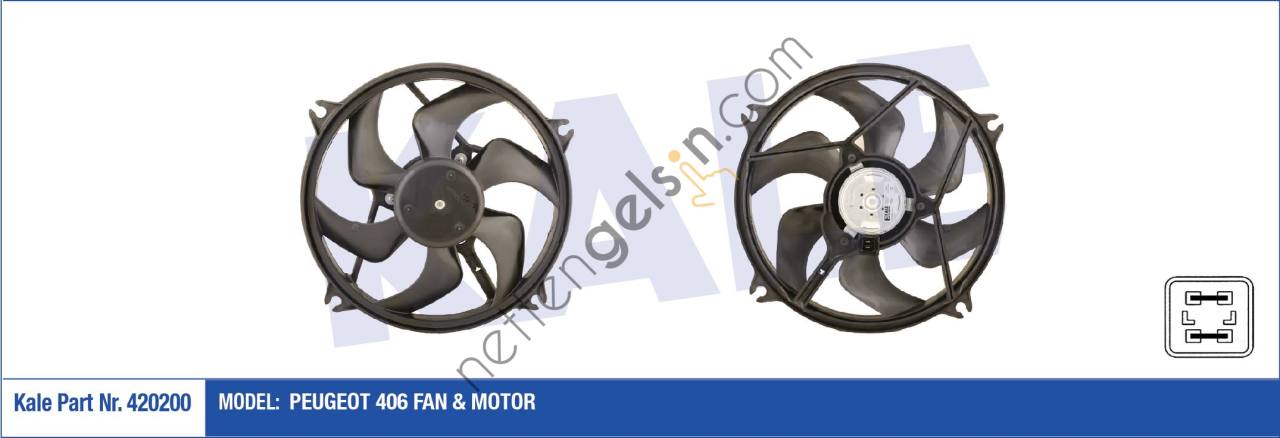 KALE 420200 FAN MOTORU P406 YM 2,0 16V / 2,0HDI 8V 99> 280W  PEUGEOT-CITROEN BİNEK FAN MOTORU