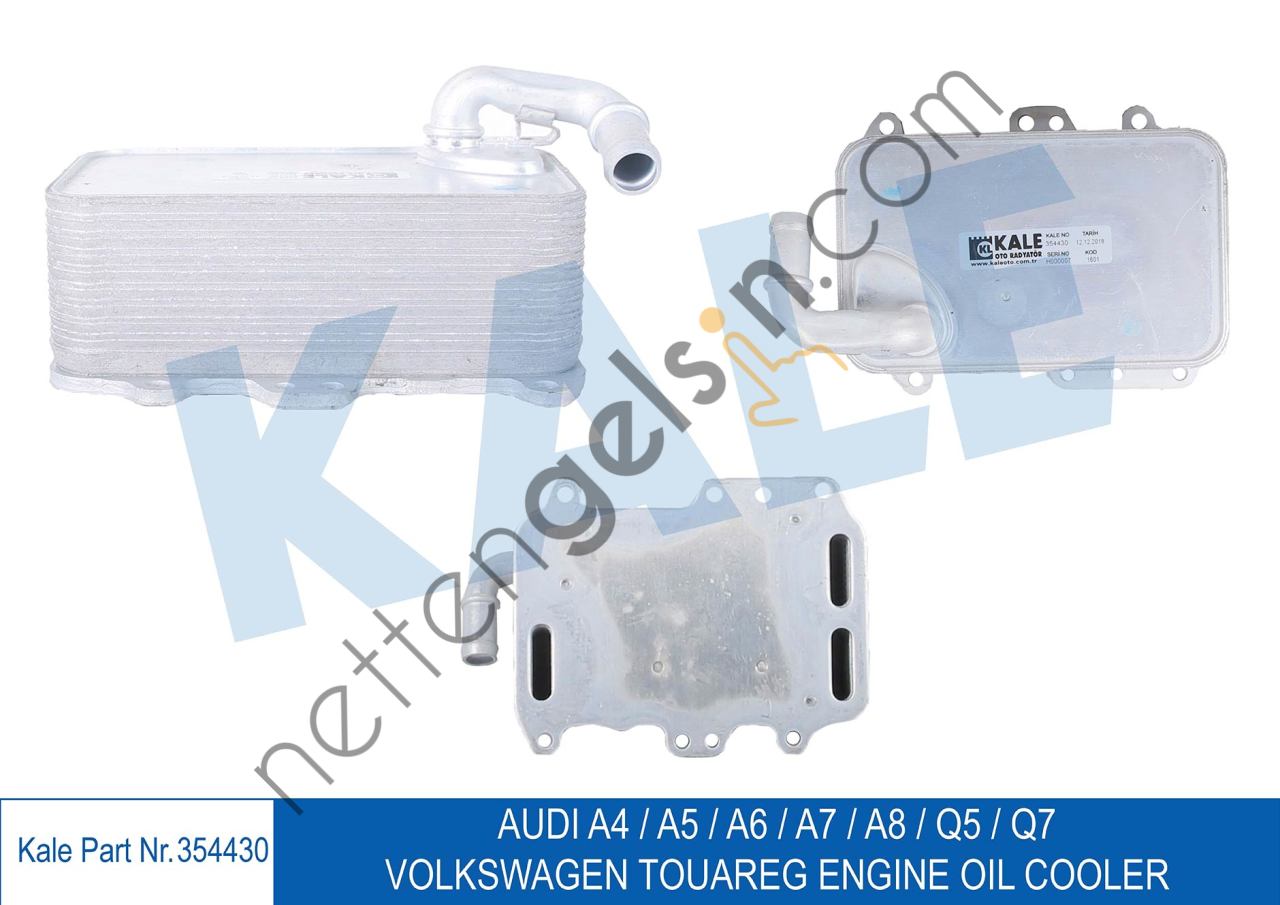 KALE 354430 YAG SOGUTUCU 3,0TDI TOUAREG 15>18 A5 12>17 A6 15>18 A7 15>18 A8 14>17 Q5 13>17 CASA CCMA CASD CCWA CRCA CVWA CDTC CKVB CTCC  VW-AUDI-SEAT-SKODA BİNEK MOTOR YAĞ SOĞUTUCU