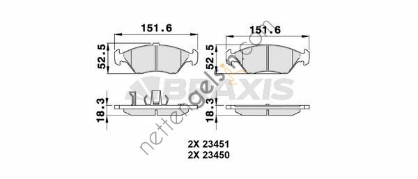 BRAXIS AB0495 ON FREN BALATASI KIA CLARUS CREDOS  KIA BİNEK FREN BALATASI