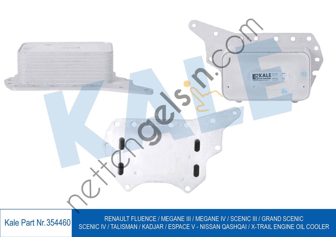 KALE 354460 YAG SOGUTUCU RENAULT FLUENCE MEGANE III MEGANE IV SCENIC III GRAND SCENIC SCENIC IV TALISMAN KADJAR NISSAN QASHQAI X TRAIL YAĞ SOĞUTUCU 1,6 DCI 2011>  NISSAN BİNEK YAĞ FİLTRE KÜTÜĞÜ