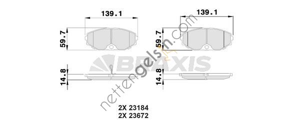 BRAXIS AB0509 ON FREN BALATASI MAXIMA QX 2.0 V6 22V 3.0 24V 2.5 00>11  NISSAN BİNEK FREN BALATASI