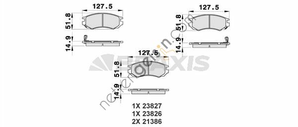 BRAXIS AB0511 ON FREN BALATASI NISSAN 100NX SUNNY  NISSAN BİNEK FREN BALATASI