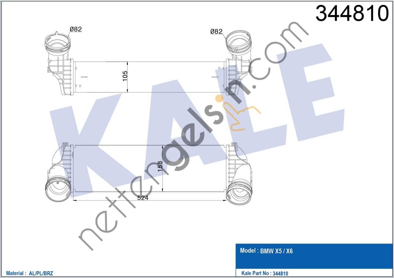 KALE 344810 TURBO RADYATORU BMW X5 E70 F15 F85 X6 E71 F16 F86 INTERCOOLER  BMW BİNEK TURBO RADYATÖRÜ
