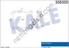 KALE 358300 MOTOR SU RADYATOR I10 BENZINLI DIZEL 2008> MANUEL (350X437X18)  HYUNDAI BİNEK MOTOR SU RADYATORU
