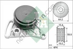 INA 531030910 ALTERNATOR KASNAGI RULMANLI (KUTUKLU) PASSAT A4 A6 1,6 / 1,8 20V / 1,9TDI 95>01 058260511 (ABA 25500511 EŞDEĞERİ) VW-AUDI-SEAT-SKODA BİNEK V KAYIŞ GERGİ RULMANI