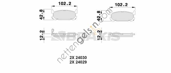 BRAXIS AB0520 ARKA FREN BALATASI MAZDA MX5 1.8I  MAZDA BİNEK FREN BALATASI