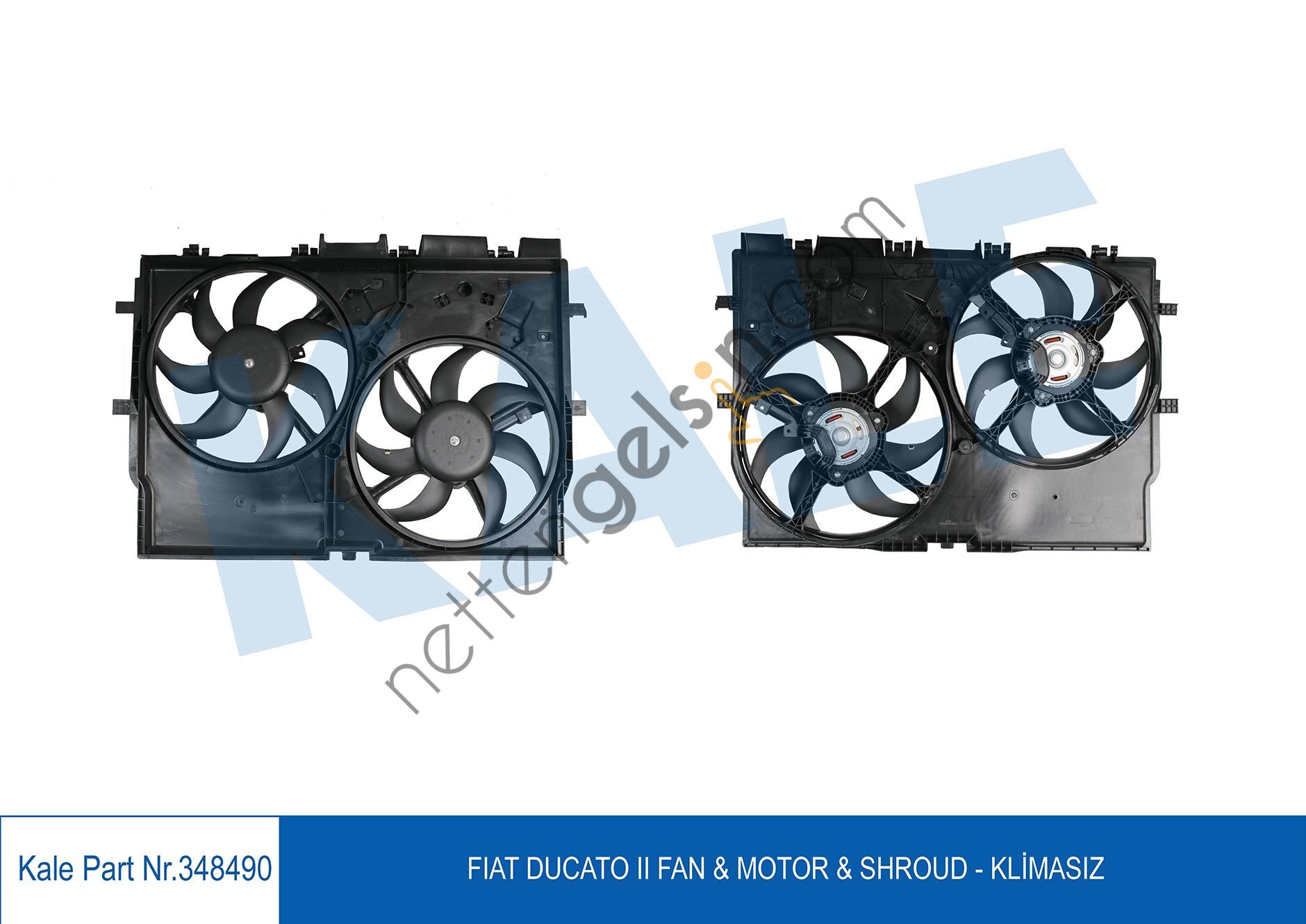 KALE 348490 FAN MOTORU (ELEKTRO FAN) DUCATO III 2,3JTD 06> KLIMASIZ 200V  FIAT BİNEK FAN MOTORU
