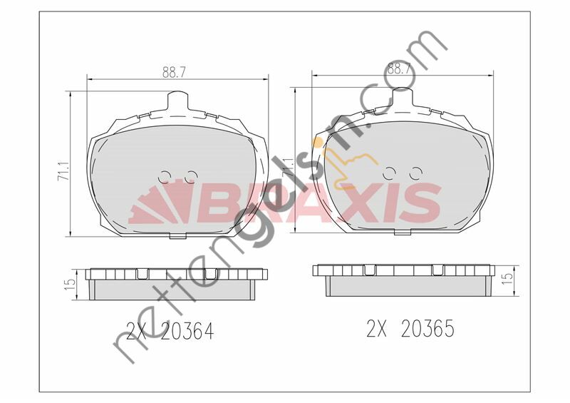 BRAXIS AB0601 FREN BALATASI ON P100 TRANSIT 2.5  FORD BİNEK FREN BALATASI