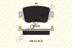 KALE B 25110 175 04 KD13 FREN BALATASI ARKA SHARAN 10> CADDY IV 15> A1 10> Q3 11> / ALHAMBRA 10> LEON 12> OCTAVIA III 13>  VW-AUDI-SEAT-SKODA BİNEK FREN BALATASI