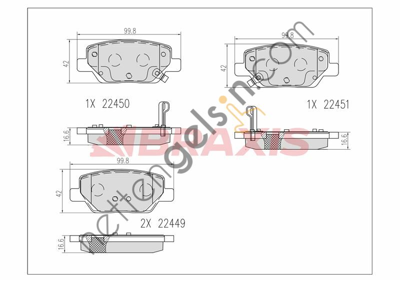 BRAXIS AB0609 ARKA FREN BALATASI EGEA 1,3D MULTIJET &sol; 1,4 &sol; 1,4LPG &sol; 1,6 &sol; 1,6D MULTIJET  FIAT BİNEK FREN DISK BALATA