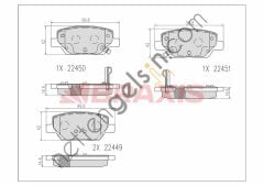 BRAXIS AB0609 ARKA FREN BALATASI EGEA 1,3D MULTIJET &sol; 1,4 &sol; 1,4LPG &sol; 1,6 &sol; 1,6D MULTIJET  FIAT BİNEK FREN DISK BALATA