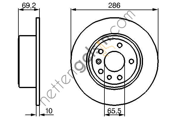 BOSCH 0986478436 ARKA FREN AYNASI (ADET) SAAB 900 2,0i 93-98  OPEL BİNEK FREN DİSKİ