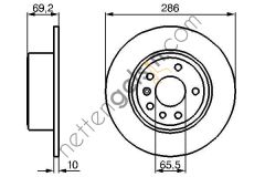 BOSCH 0986478436 ARKA FREN AYNASI (ADET) SAAB 900 2,0i 93-98  OPEL BİNEK FREN DİSKİ