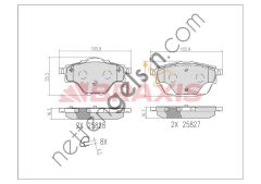 BRAXIS AB0610 ARKA FREN BALATASI 3008 II-308 II-5008 II-508 II-C4 GRAND PICASSO II-C5 AIRCROSS-DS7-GRANDLAND X 13> DISK CAPI : 290MM  PEUGEOT-CITROEN BİNEK FREN BALATASI