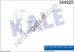 KALE 344920 TURBO INTERCOLL RADYATORU TRANSIT CONNECT 1,8TDCI 06>12  FORD BİNEK TURBO RADYATÖRÜ