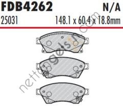 FERODO FDB4262 ON FREN BALATASI 15 INCH ASTRA J CRUZE AVEO T300  OPEL BİNEK FREN BALATASI