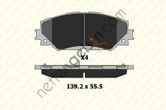 KALE B 24336 175 04KD13 FREN BALATASI ON TOYOTA COROLLA 07-12 AURIS 07-12 URBAN CRUISER 09-> / TREZIA 10-> RAV4 06->  TOYOTA BİNEK FREN BALATASI