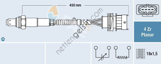 FAE FA:77648 OKSİJEN SENSÖRÜ OPEL AST.J/COR.D/E 1.2-1.4 (P1) 855235 OPEL