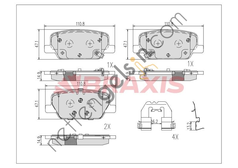 BRAXIS AB0627 FREN BALATASI ARKA SANTA FE 18 >  HYUNDAI BİNEK FREN BALATASI