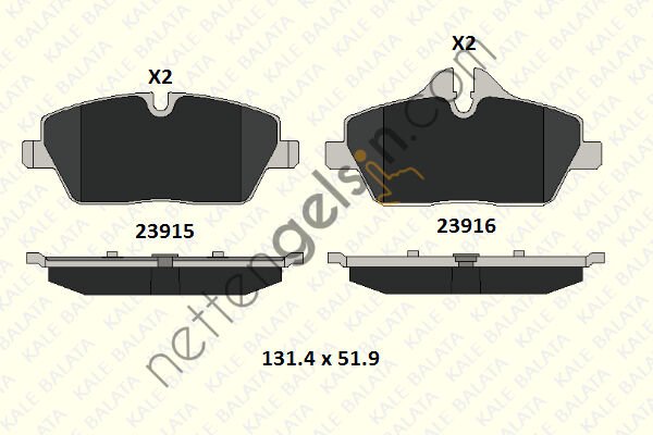 KALE B 23915 178 15 KD11 ON FREN BALATASI E87 BMW 1 116I/118D/120I 09/04->  BMW BİNEK FREN BALATASI