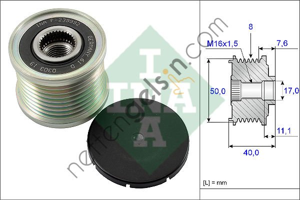 INA 535011910 ALTERNATOR KASNAGI X164 09>12 W211 06>08 W221 09>13 W164 09>11  MERCEDES BİNEK ALTERNATÖR KASNAĞI