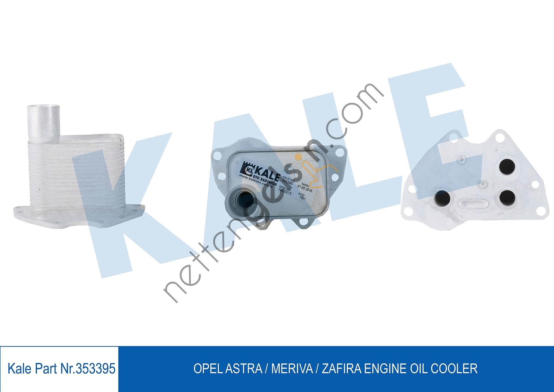 KALE 353395 YAG SOGUTUCU ASTRA - ZAFIRA - MERIVA   OPEL BİNEK MOTOR YAĞ SOĞUTUCU