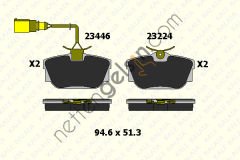 KALE B 23446 165 25 ARKA FREN BALATASI SHARAN  VW-AUDI-SEAT-SKODA BİNEK FREN BALATASI