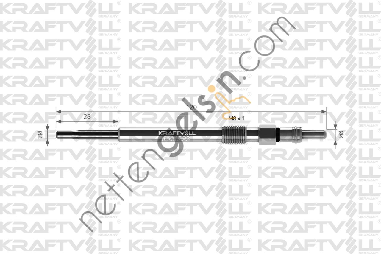 KRAFTVOLL 05030001 KIZDIRMA BUJISI 11V DOBLO-ALBEA 1,3 MULIJET - CORSA C-D - COMBO - ASTRA 1.3 CDTi  FIAT BİNEK BUJİ
