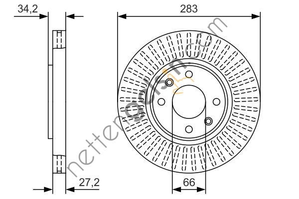 BOSCH 0986479W69 ON FREN (DISKI) AYNASI HAVALI C2 C3 C4 C4 C5 XSARA II XSARA PICASSO PARTNER II P206 P207 P307 PARTNER TEPE BERLINGO III P308 P3008 5008 DS3 C4 II DS4 DS5 (HAVALI)  PEUGEOT-CITROEN BİNEK FREN DİSKİ