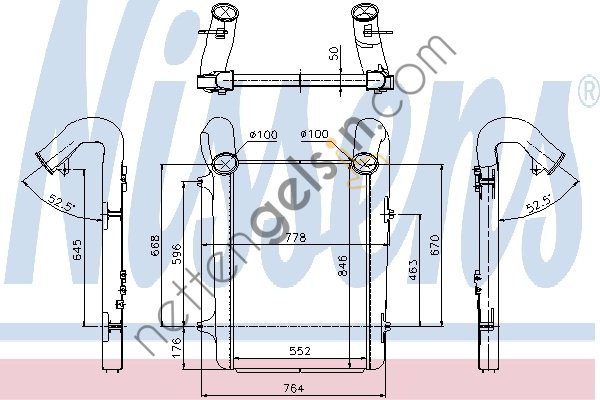 NISSENS 97059 İNTERCOOL RADYATÖRÜ DAF XF 105 >Y.M 1677327 DAF
