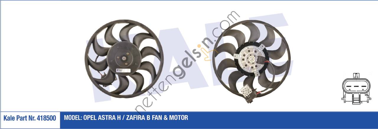 KALE 418500 FAN-MOTOR OPEL ASTRA H / ZAFIRA B 280W 315MM   OPEL BİNEK FAN MOTORU