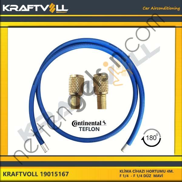 KRAFTVOLL 19015167 KLIMA GAZ BASMA HORTUMU 4000MM F1/4*F1/4 STRAIGHT MAVI CONTINENTAL  GENEL BİNEK KLİMA HORTUMU