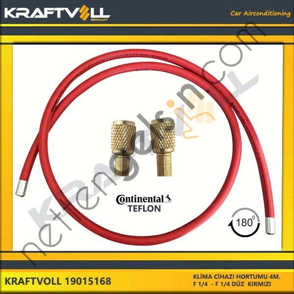 KRAFTVOLL 19015168 KLIMA GAZ BASMA HORTUMU 4000MM F1/4*F1/4 STRAIGHT KIRMIZI CONTINENTAL  GENEL BİNEK KLİMA HORTUMU