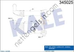 KALE 345025 INTERCOOLER ASTRA H / ASTRA H GTC  OPEL BİNEK TURBO RADYATÖRÜ