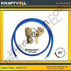 KRAFTVOLL 19015171 KLIMA GAZ BASMA HORTUMU 4000 MM F 1/4 D X F 1/4 45° MAVI CONTINENTAL  GENEL BİNEK KLİMA HORTUMU