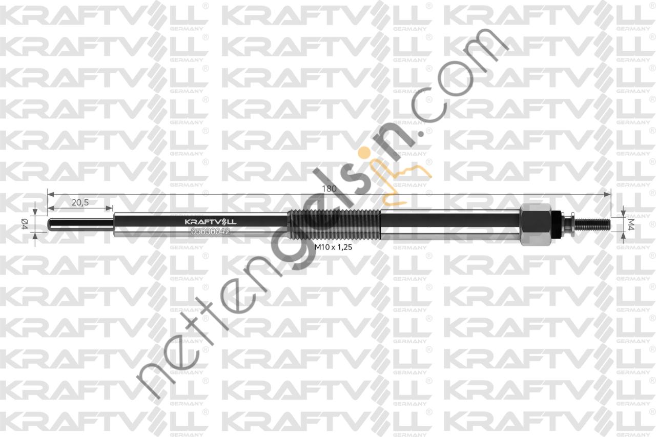 KRAFTVOLL 05030042 KIZDIRMA BUJISI 11V NISSAN PICKUP D22 YD25 2.5 X-TRAIL 2.5 DCI 03-> NAVARA 2.5 DCI 02-> PATHFINDER 2.5 DCI 05->  NISSAN BİNEK BUJİ