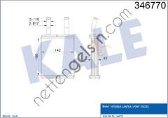 KALE 346770 KALORIFER RADYATORU HYUNDAI EXCEL 90 94 (163X148X42)  HYUNDAI BİNEK KALORİFER RADYATÖRÜ