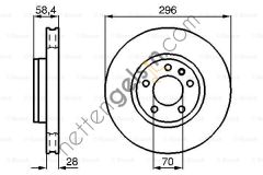 BOSCH 0986478593 ON FREN DISKI OMEGA A OMEGA B SENATOR  OPEL BİNEK FREN DİSKİ