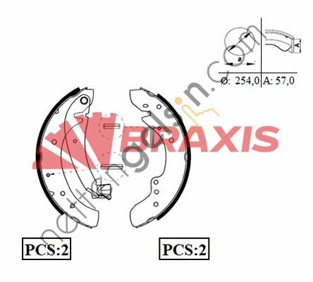 BRAXIS AC0025 ARKA FREN PABUCLU BALATA BOXER (1400 KG) JUMPER (1400 KG) DUCATO 1400 KG 4241H4 (BOSCH 0986487521 EŞDEĞERİ) FIAT BİNEK FREN BALATASI