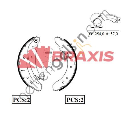 BRAXIS AC0026 ARKA FREN BALATASI PABUC BOXER (1800 KG) - JUMPER (1800 KG) - DUCATO 1800 KG EXPERT III-JUMPY III-SC  PEUGEOT-CITROEN BİNEK FREN BALATASI