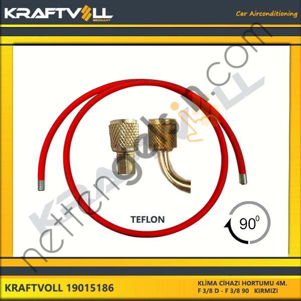 KRAFTVOLL 19015186 KLIMA GAZ BASMA HORTUMU 4000MM F 3/8 D * F 3/8 90° KIRMIZI TEFLON  GENEL BİNEK KLİMA HORTUMU