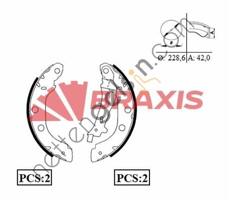 BRAXIS AC0027 ARKA FREN BALATASI PABUC KANGOO 1.5DCI 1.9DCI (BUYUK)  RENAULT BİNEK FREN BALATASI