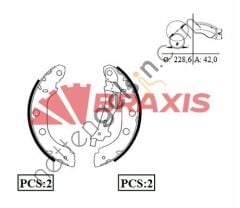 BRAXIS AC0027 ARKA FREN BALATASI PABUC KANGOO 1.5DCI 1.9DCI (BUYUK)  RENAULT BİNEK FREN BALATASI