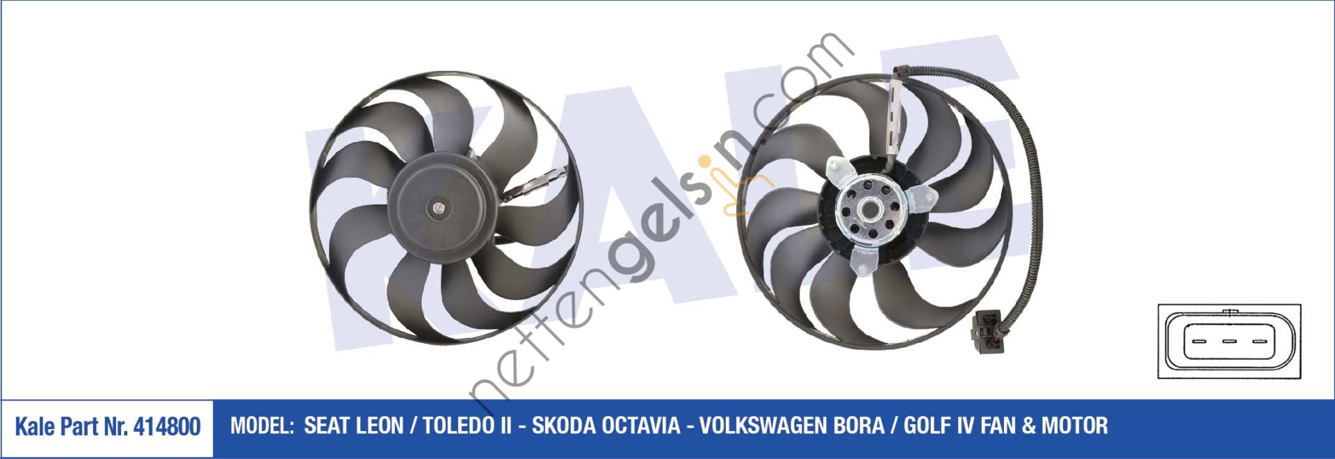 KALE 414800 FAN MOTORU LEON TOLEDO II OCTAVIA BORA GOLF IV  VW-AUDI-SEAT-SKODA BİNEK FAN MOTORU